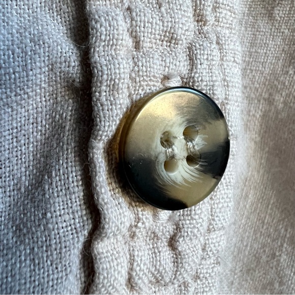 Zara Sz S Tan 100% Linen Button Up Shirt Cropped Short Sleeve Boxy Collared Top - Picture 10 of 17